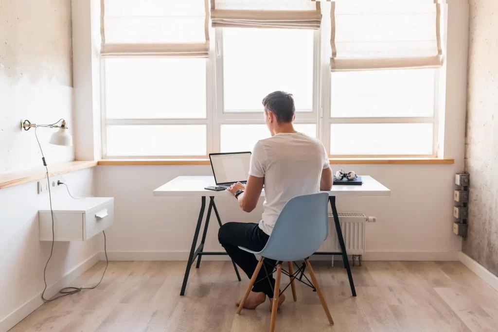 Man working on laptop